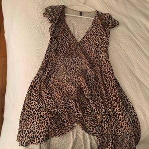 Cheetah mini wrap dress